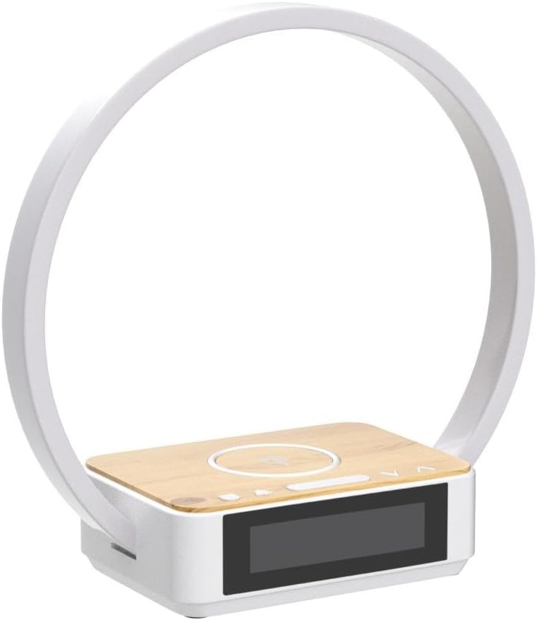 Bedside Lamp,Night Light for Bedroom with Alarm Clock,Touch Lamp with Wireless Charger,Wake-Up Light,3-Grade Dimmable Nightstand Light,Birthday Gifts for Her,Gifts for Mom,Daughter,Girlfriend