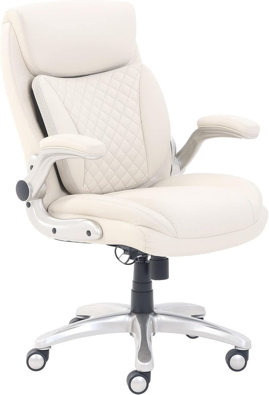 Ergonomic Executive Office Desk Chair with Flip-Up Armrests and Adjustable Height, 