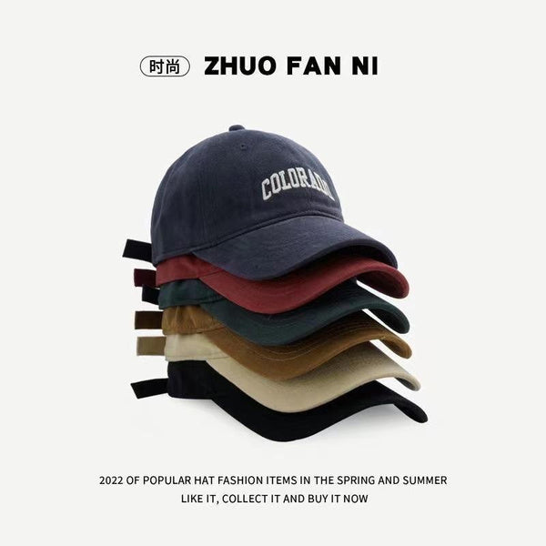 Autumn and Winter Women'S Fashion Trend Retro Letter Embroidery Duckbill Cap Outdoor Sports Travel Men'S Sunshade Baseball Cap