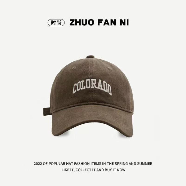 Autumn and Winter Women'S Fashion Trend Retro Letter Embroidery Duckbill Cap Outdoor Sports Travel Men'S Sunshade Baseball Cap