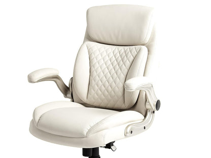 Ergonomic Executive Office Desk Chair with Flip-Up Armrests and Adjustable Height, 