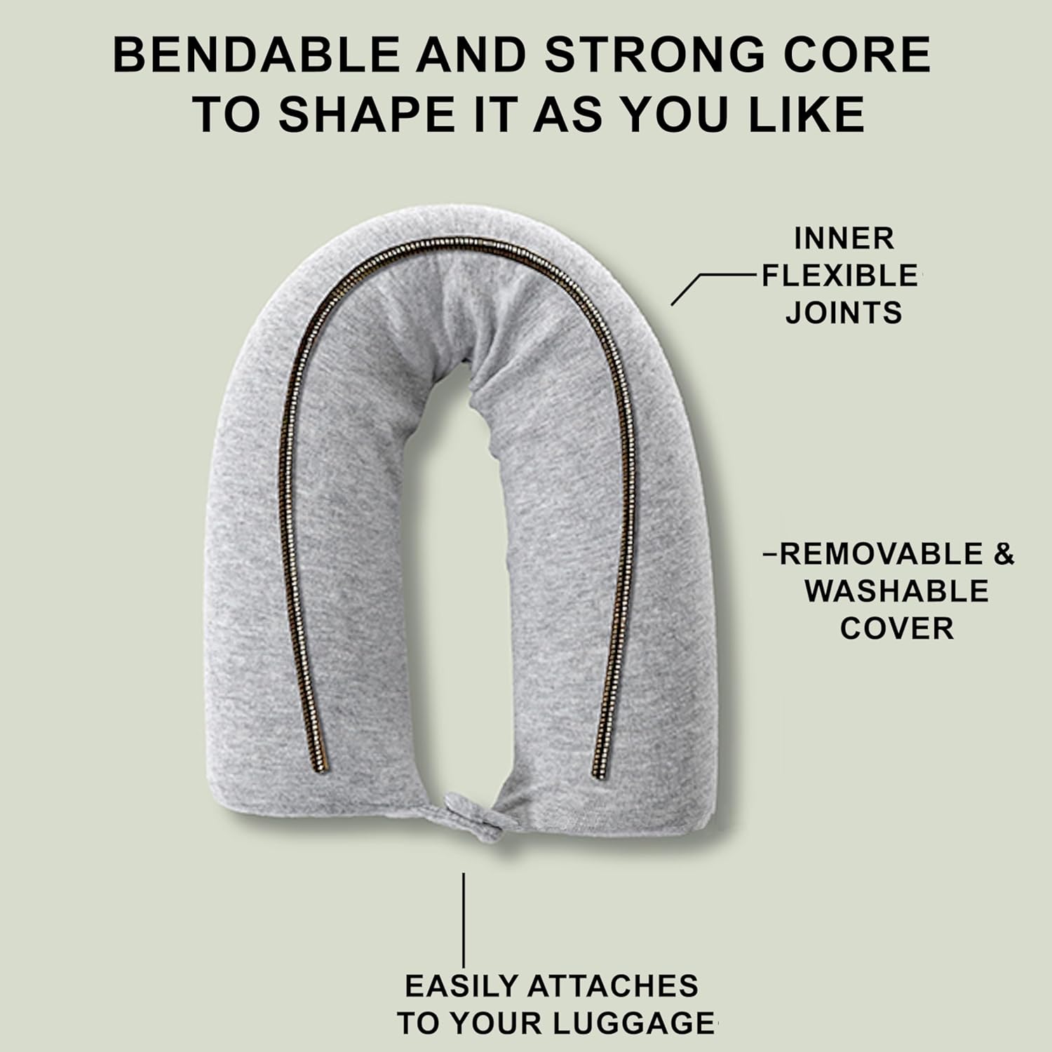 Twist Memory Foam Travel Pillow for Airplanes - Travel Neck Pillow for Sleeping - Airplane Pillow for Neck Support, Chin, Lumbar and Leg - Adjustable, Bendable Neck Roll Pillow