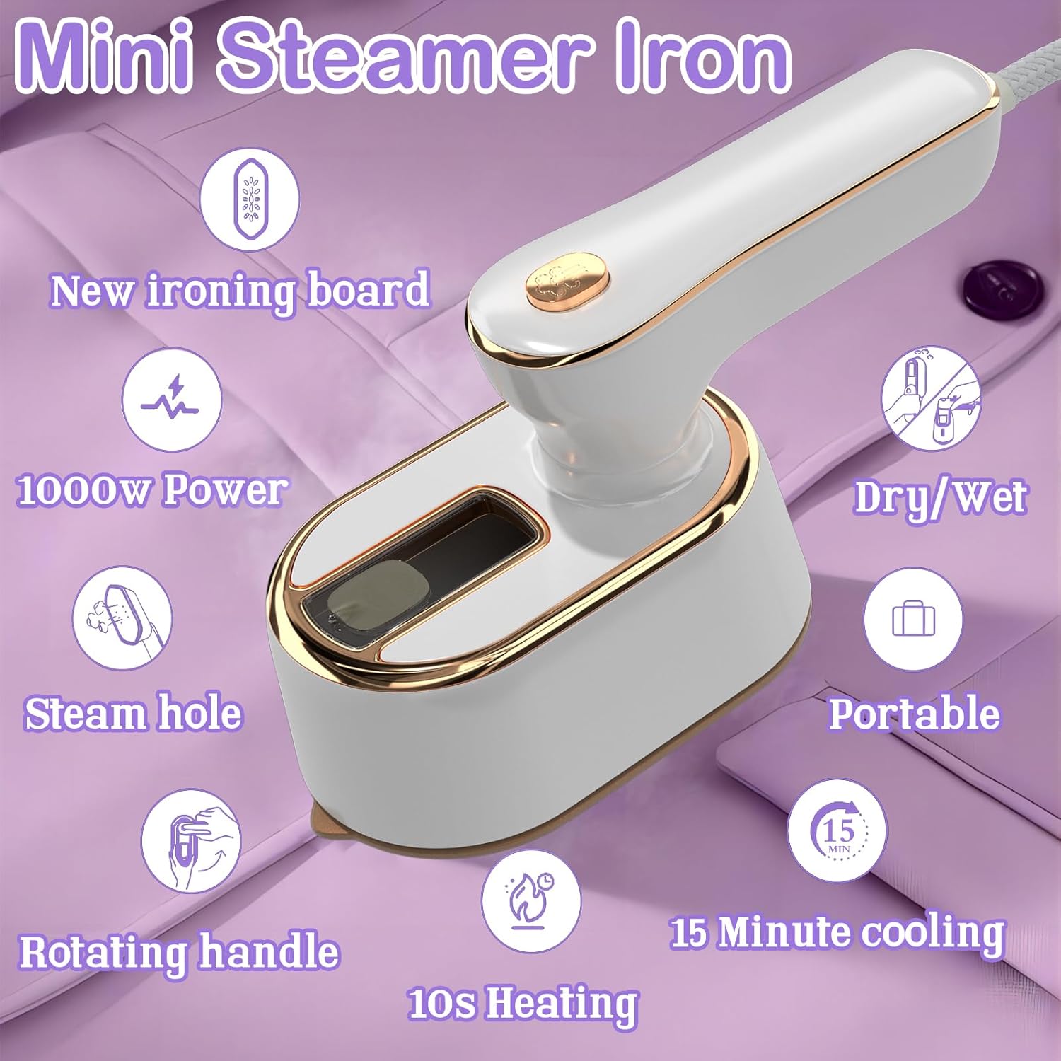 Travel Steamer Iron for Clothes Mini 