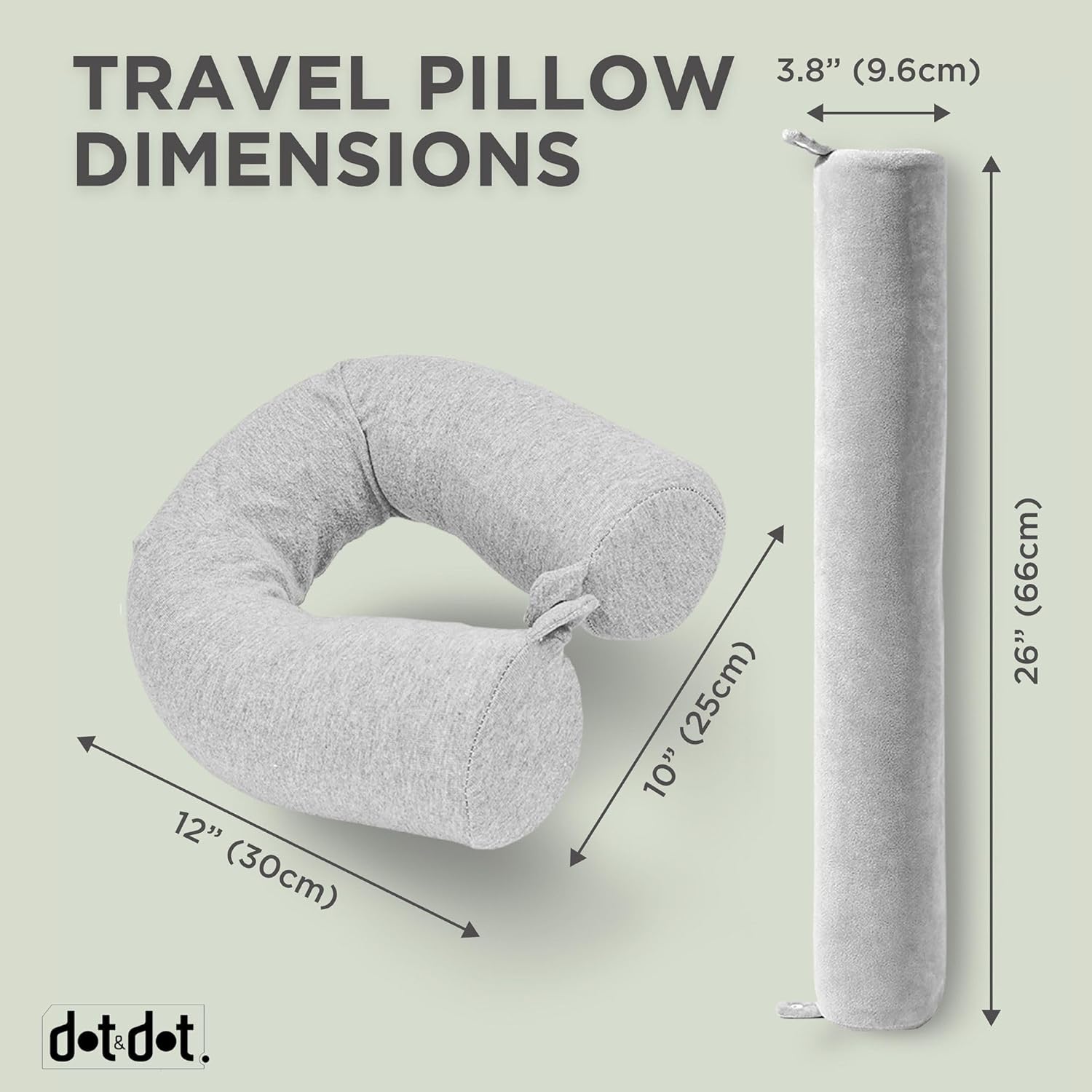 Twist Memory Foam Travel Pillow for Airplanes - Travel Neck Pillow for Sleeping - Airplane Pillow for Neck Support, Chin, Lumbar and Leg - Adjustable, Bendable Neck Roll Pillow