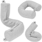 Twist Memory Foam Travel Pillow for Airplanes - Travel Neck Pillow for Sleeping - Airplane Pillow for Neck Support, Chin, Lumbar and Leg - Adjustable, Bendable Neck Roll Pillow