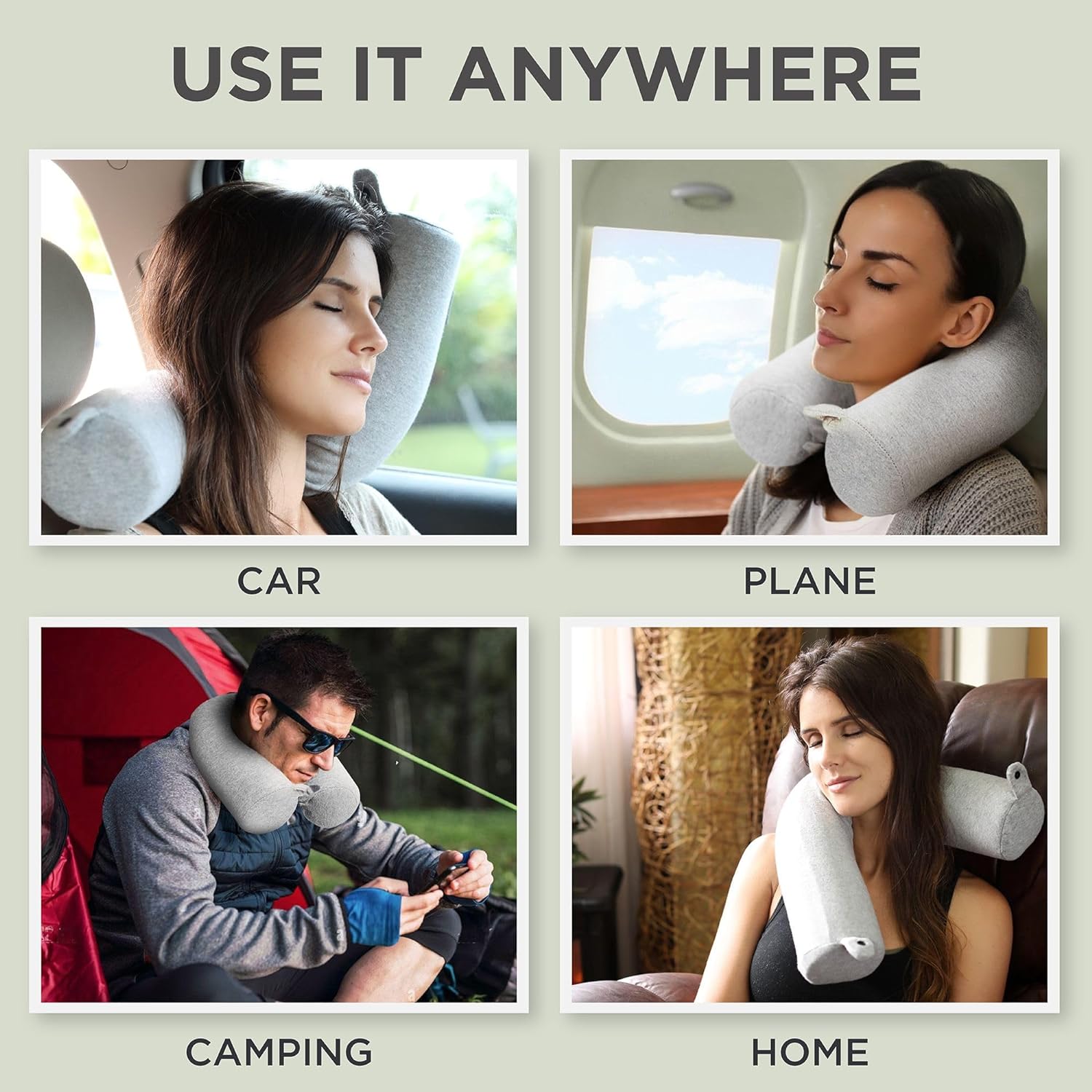 Twist Memory Foam Travel Pillow for Airplanes - Travel Neck Pillow for Sleeping - Airplane Pillow for Neck Support, Chin, Lumbar and Leg - Adjustable, Bendable Neck Roll Pillow